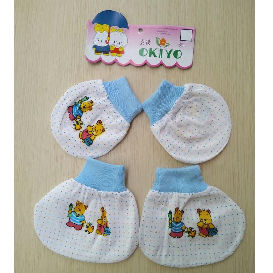 Promo !! SALE (3pcs) OKIYO-SARUNG TANGAN BAYI MOTIF WARNA SARUNG TANGAN