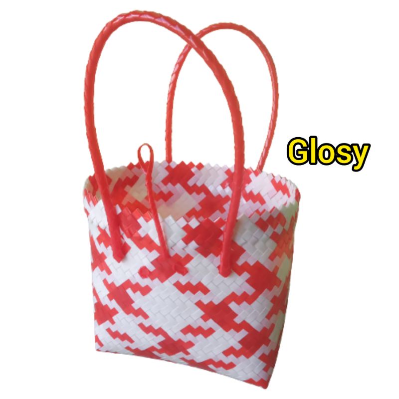 Cuci Gudang.. Tas Ayaman Plastik Kaca Glosy Premium / Tas Belanja Wanita / Tas Belanja / Tas Wanita 