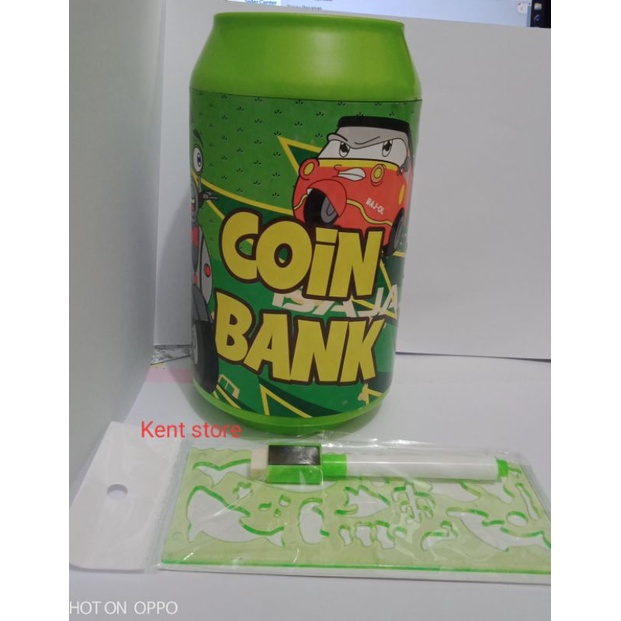 CELENGAN ANAK KARAKTER + PENGARIS MOTIF DAN SEPIDOL COIN BANK