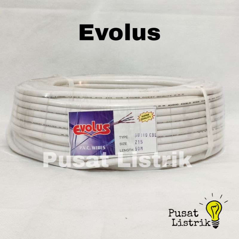 Kabel Listrik Serabut 2x1,5mm 50m NYYHYO Evolus Hitam Putih Kabel Serabut 2x1,5mm 50m