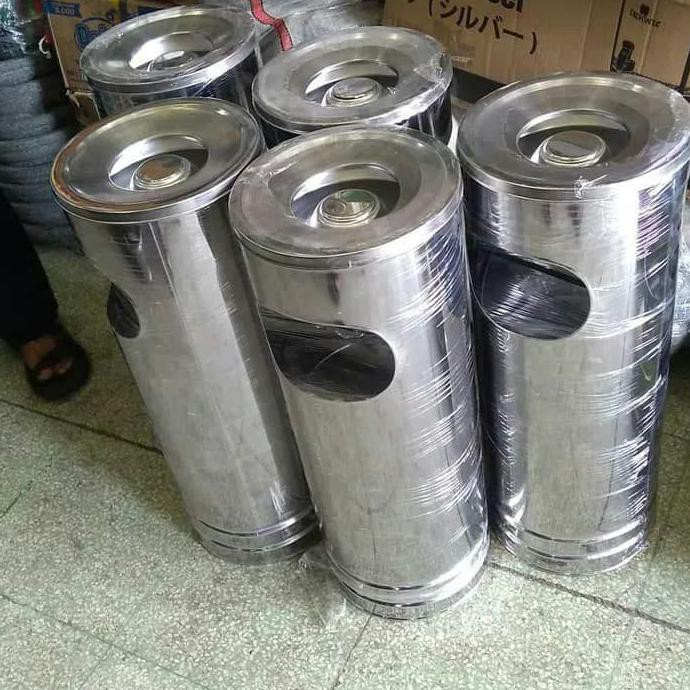 Tong sampah asbak stainless / Asbak tong sampah stainless TERMURAH AP076