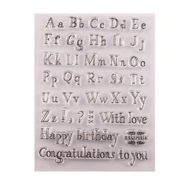 Clear Stamp (Stempel Transparan/Bening) - Alphabet &amp; Greetings Word