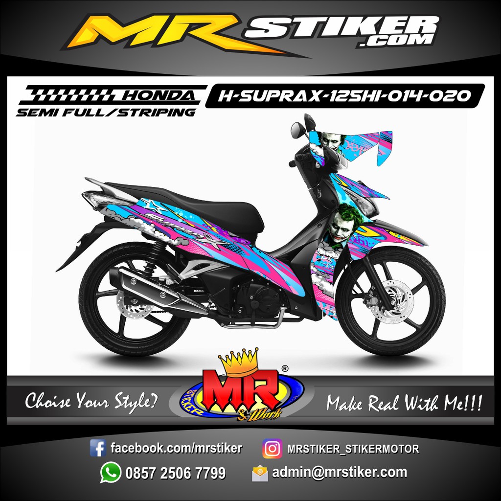 Jual Stiker Motor Decal Honda Supra X 125 HI Terlihat Airbrush Indonesia Shopee Indonesia