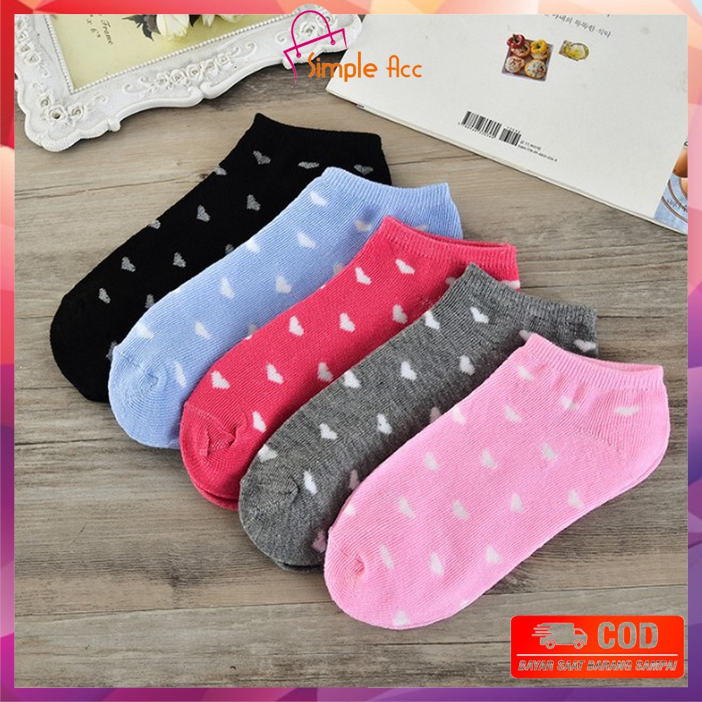 ~COD~ DO-P51-P54 Kaos Kaki Pendek Dewasa / Kaos Kaki Semata Kaki / Kaos Kaki Ankle Motif/Short Socks-Love