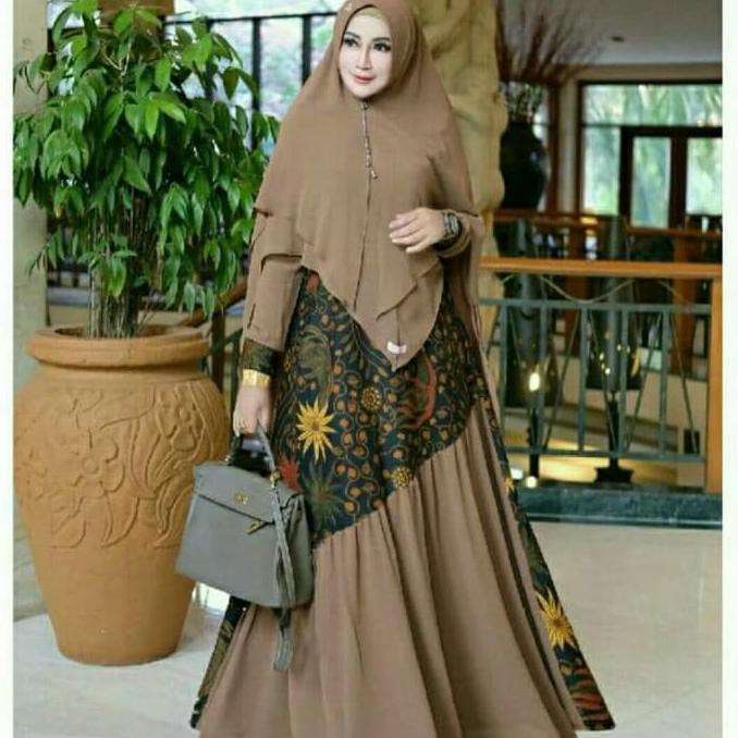 PRODUK READY... GAMIS BATIK SYARI/GAMIS BATIK MUSLIMAH/GAMIS BATIK SYAR'I FREE KHIMAR MURAH