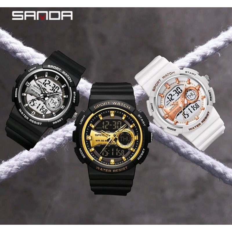 Viral Jam Tangan SND6081 Jam Tangan Pria Digital Analog Tali Rubber Chronograph Anti Air