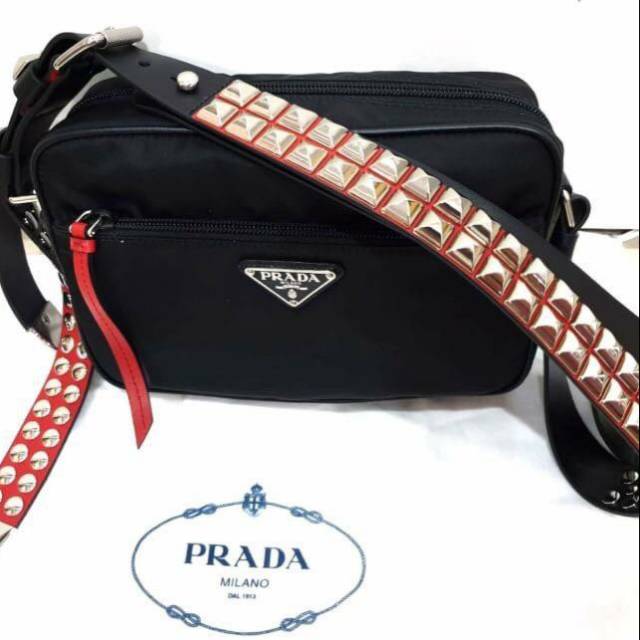 prada camera shoulder studded