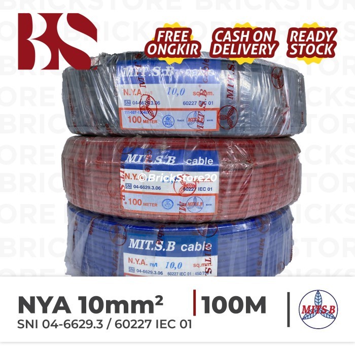 KABEL LISTRIK NYY 1X10 1 x 10 1x10mm MITSUBA 100 METER 100METER