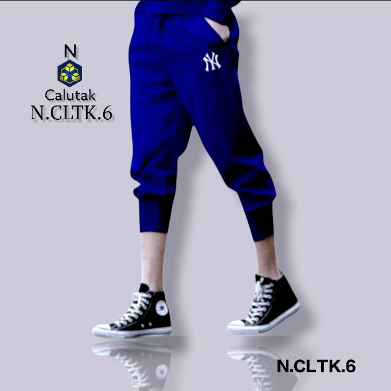 Celana Pria Pendek Jogger Pinggang Rib Karet Pants Sweatpants Olahraga Sepeda Jogging Lari Santai Harian