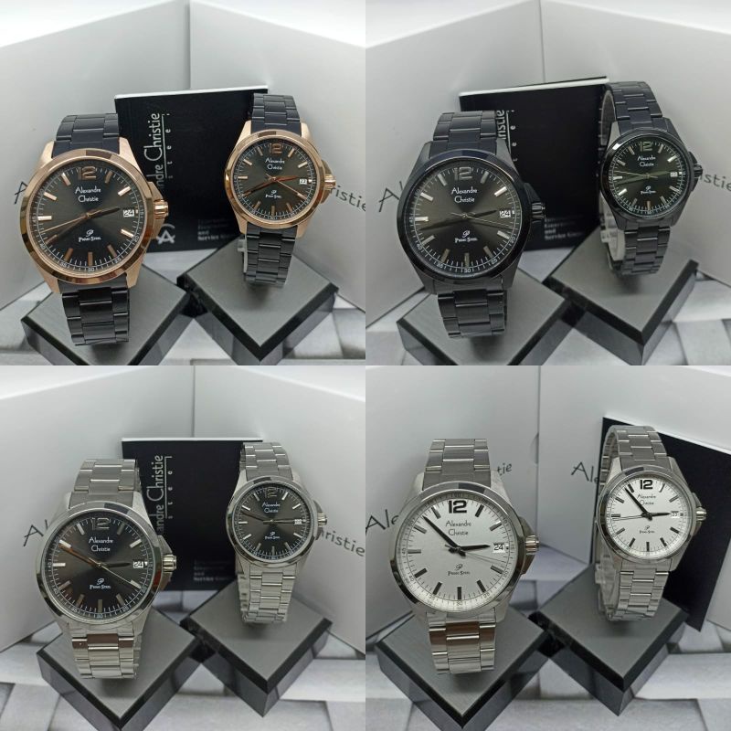 Jam Tangan Couple Alexandre Christie 1031 AC1031 AC Couple Tali Besi / Stainless steel