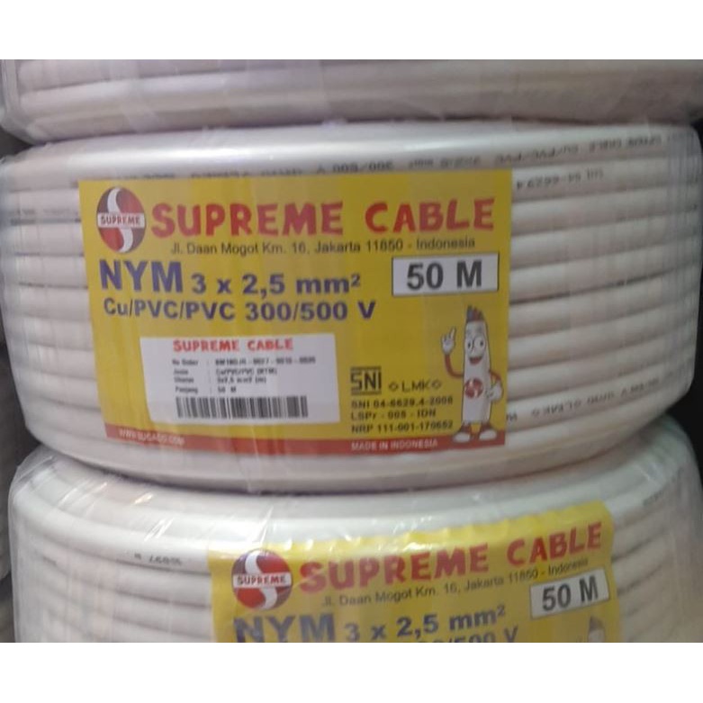 Kabel Supreme NYM 3 x 2,5 roll 50m kabel listrik instalasi