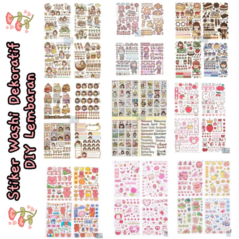 

Stiker Washi Dekoratif DIY per lembar atau lembaran - Bagian 1