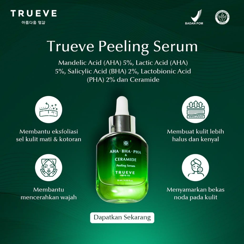 Trueve - AHA 10% BHA 2% PHA 2% Ceramide Peeling Serum 15ml