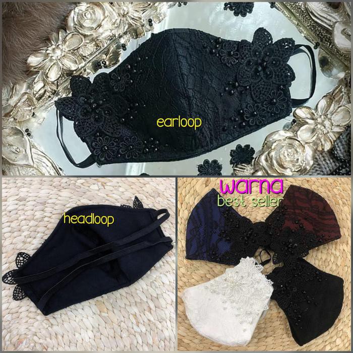 Puncak Promo Masker Fashion Cantik /Masker Brukat /Masker Payet Exclusive