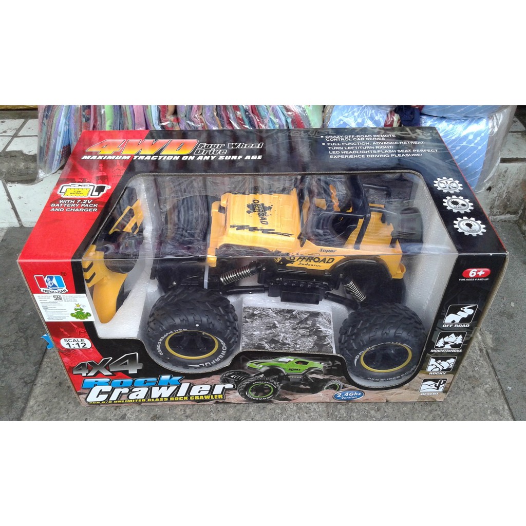 rc hengjian 1:12 rock crawler jeep yellow 2,4ghz