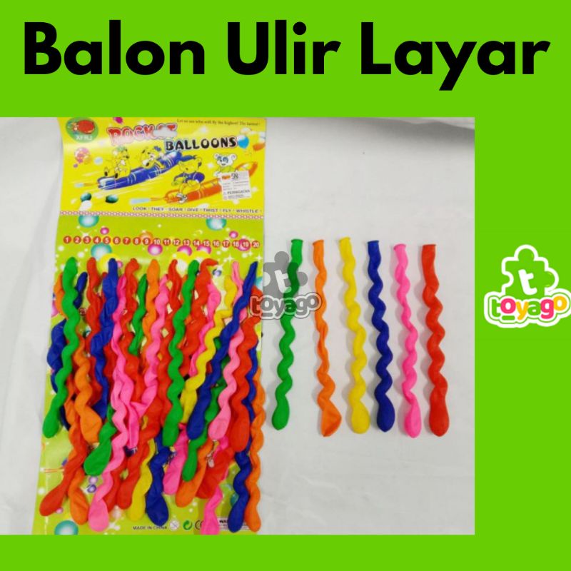 Balon Ulir Panjang Lembaran isi 40 pcs Grosir