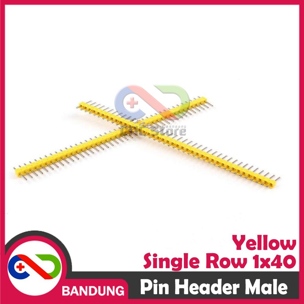 PIN HEADER MALE STRIP SINGLE ROW 1X40 2.54MM YELLOW KUNING