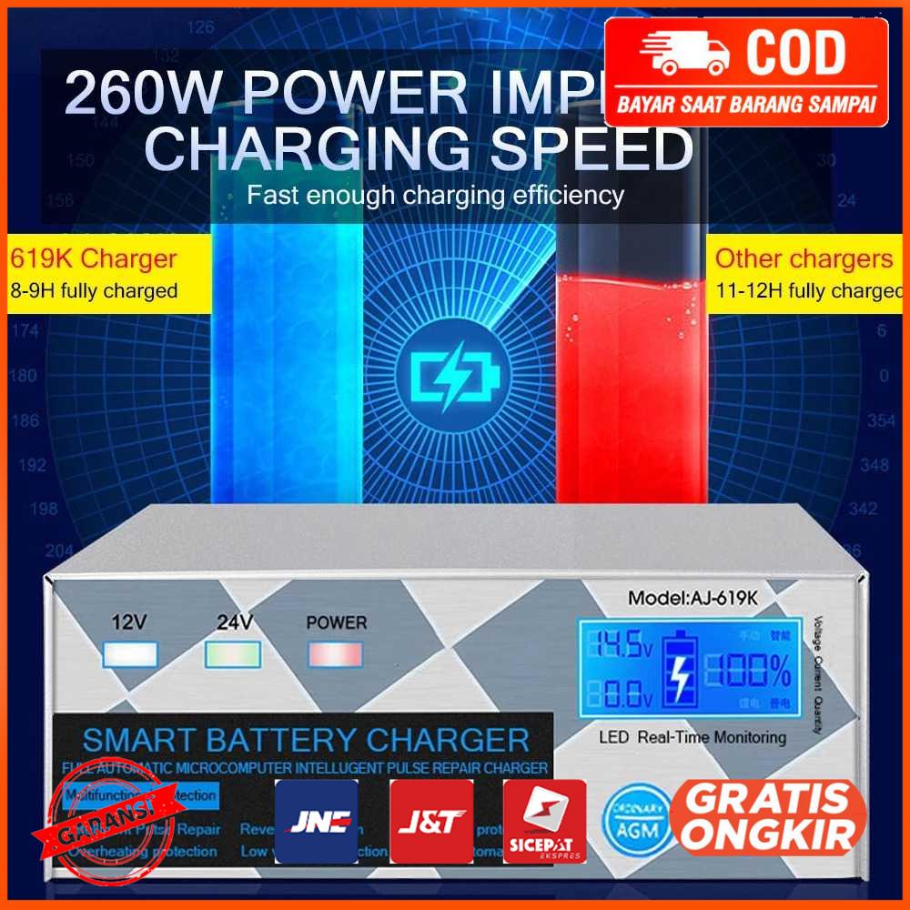 Charger Aki Mobil Lead Acid 260W 12V 24V 6 400Ah