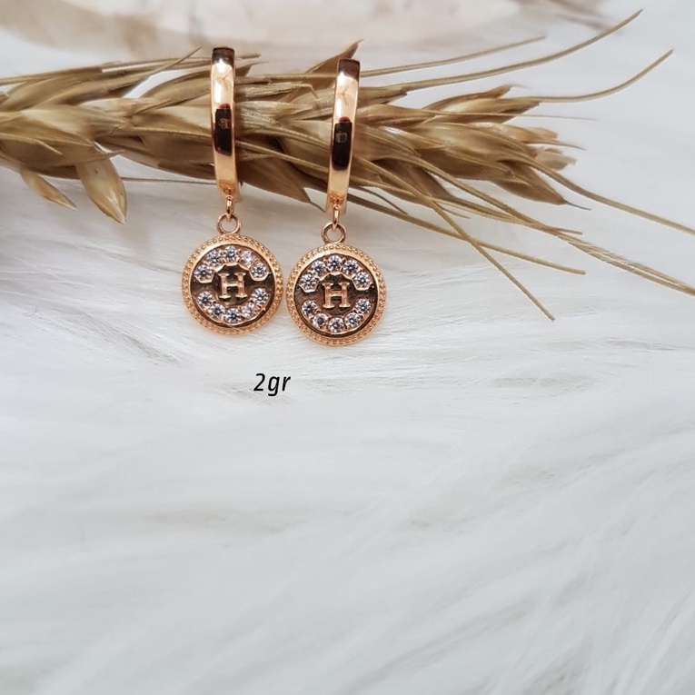 Anting emas model jepit kadar 8K/375