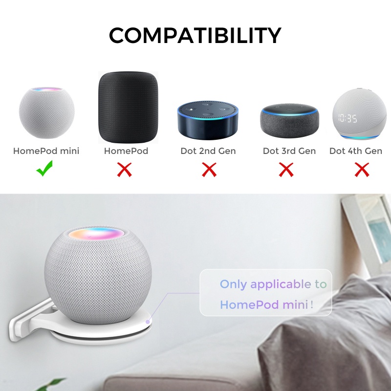 Cre Bracket Dinding Dudukan Smart Speaker HomePod Mini Bisa Dilepas