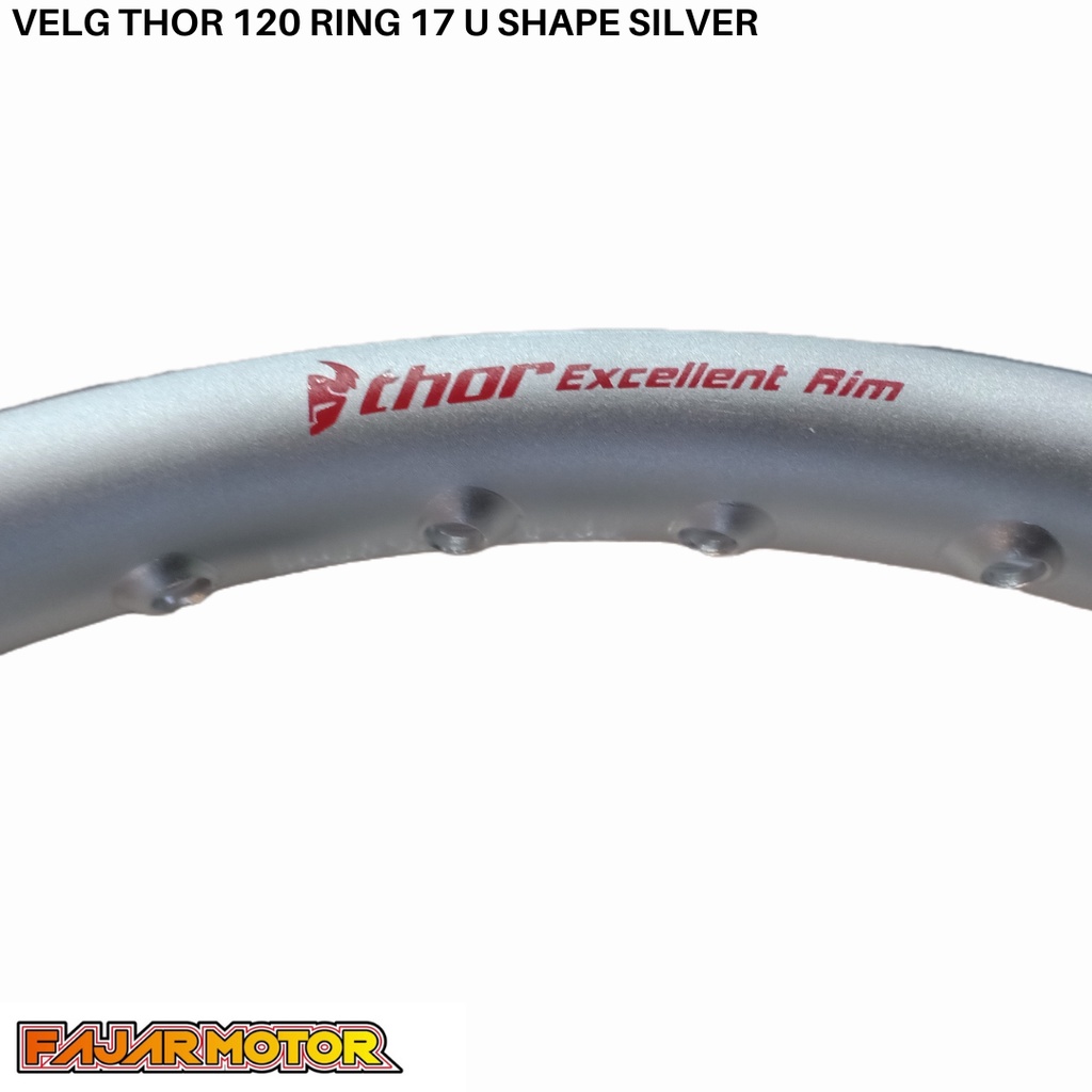 THOR VELG RIM U SHAPE 120 RING 17 SILVER BLACK