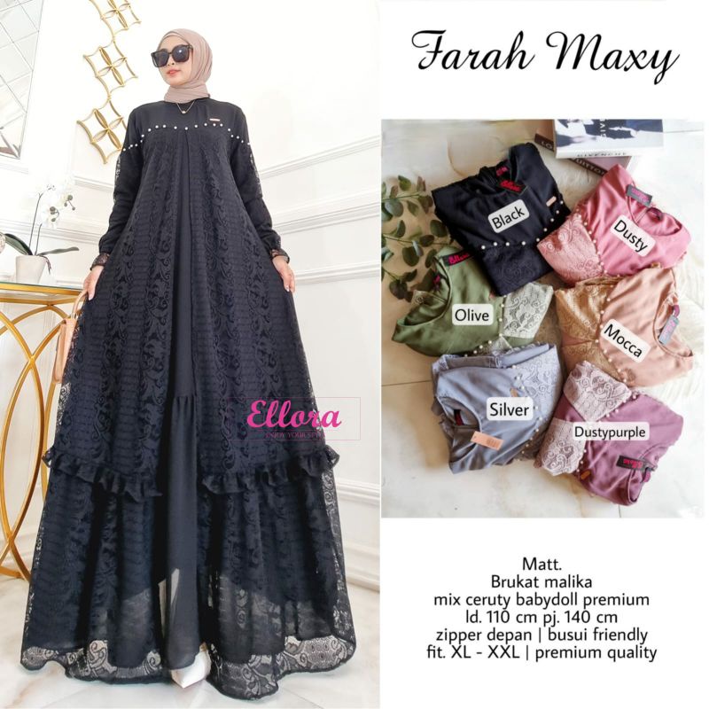 Farah Maxy by Ellora / Gamis maxy / Gown dress