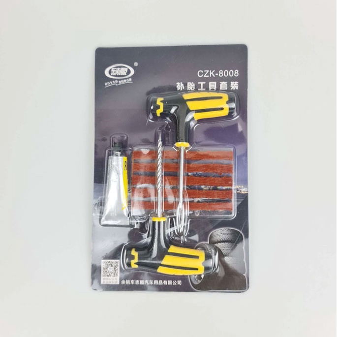 Carzkool Peralatan Tambal Ban Mobil Sepeda Motor Tubeless Tire Repair Tool - CZK-8008PACKAGE CONTENTS