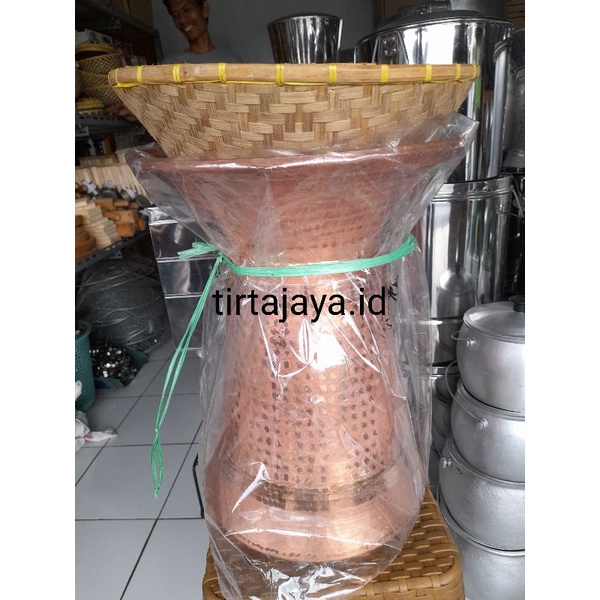 seeng tembaga asli + kukusan bambu seeng tembaga murni jadul kuno