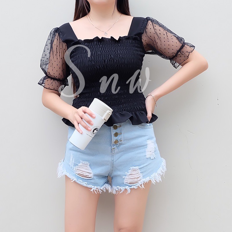 Tk Herlina Fashions ALODY TOP  BLOUSE TULLE DOT