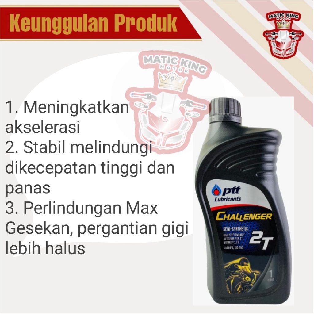 PTT Lubricants Oli samping Challenger 2T Semi Synthetic 500 1000 ml