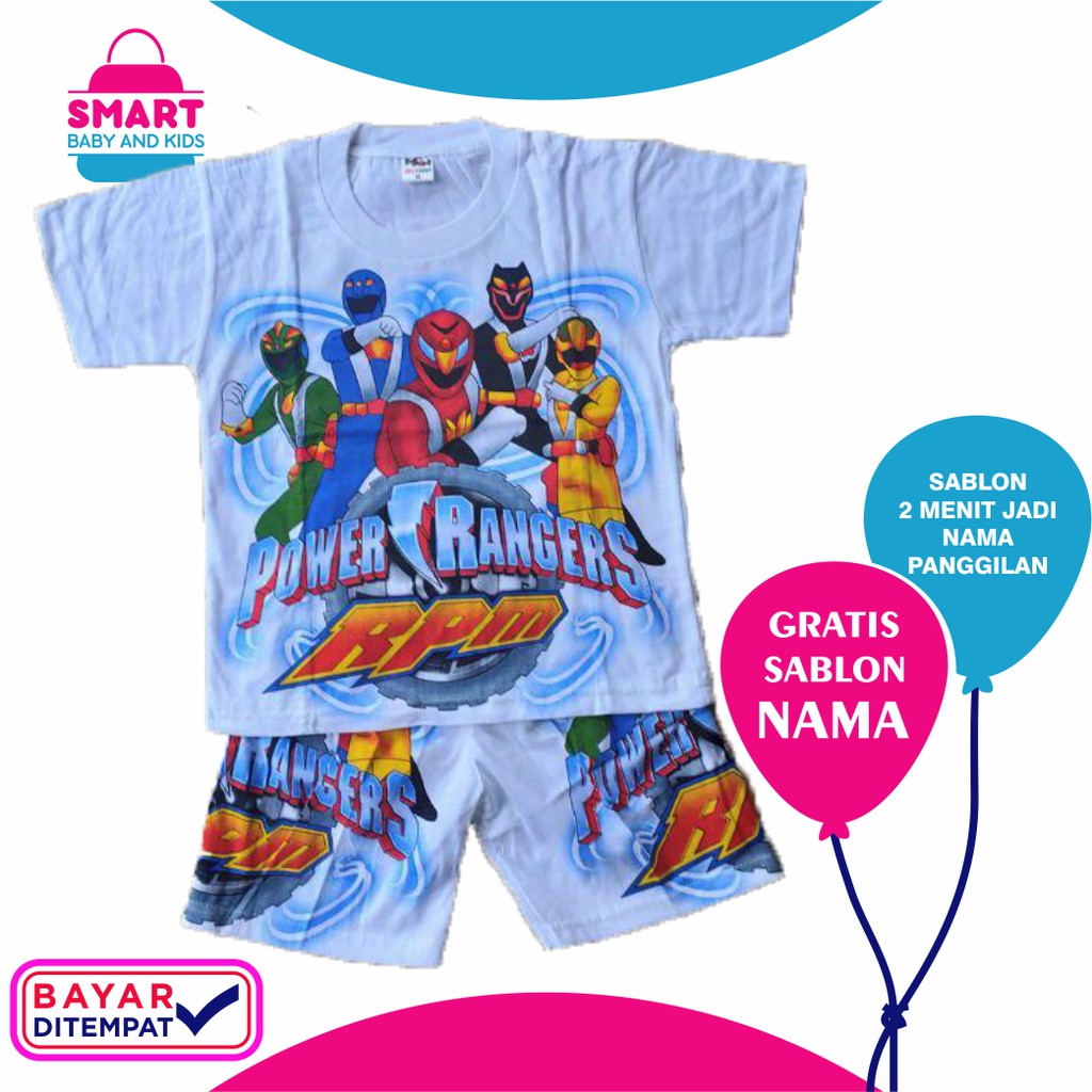 Baju Anak Setelan Power Rangger