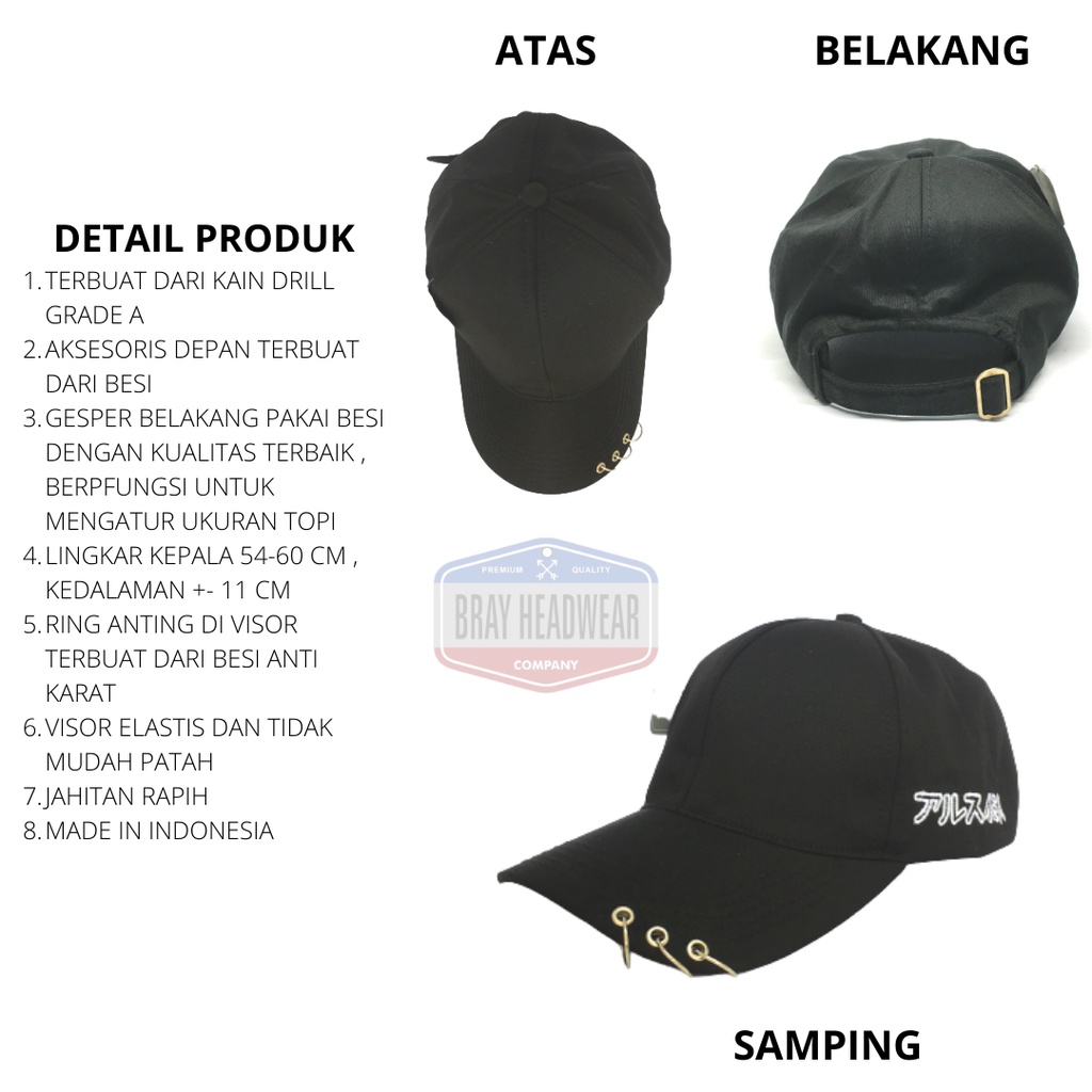 TERLARIS COD TOPI BASEBALL RING ANTING BORDIR KPOP PREMIUM TERMURAH