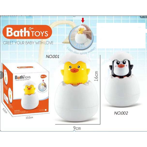 ( Mia ) Mainan Mandi Bayi Semprotan Air Telur Bebek Awan Hujan, Duck Penguin Dinosaurs Floating Egg BAth Toy