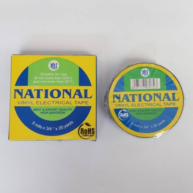 

NATIONAL Isolasi Listrik Hitam Lakban Listrik Hitam Panjang 20 Yard