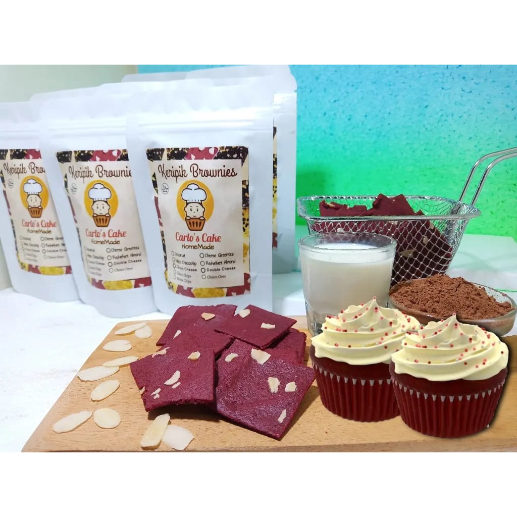 

CSC007 - BROWNIES CHIPS | KERIPIK BROWNIES | RedVelvet Almond |CEMILAN RINGAN