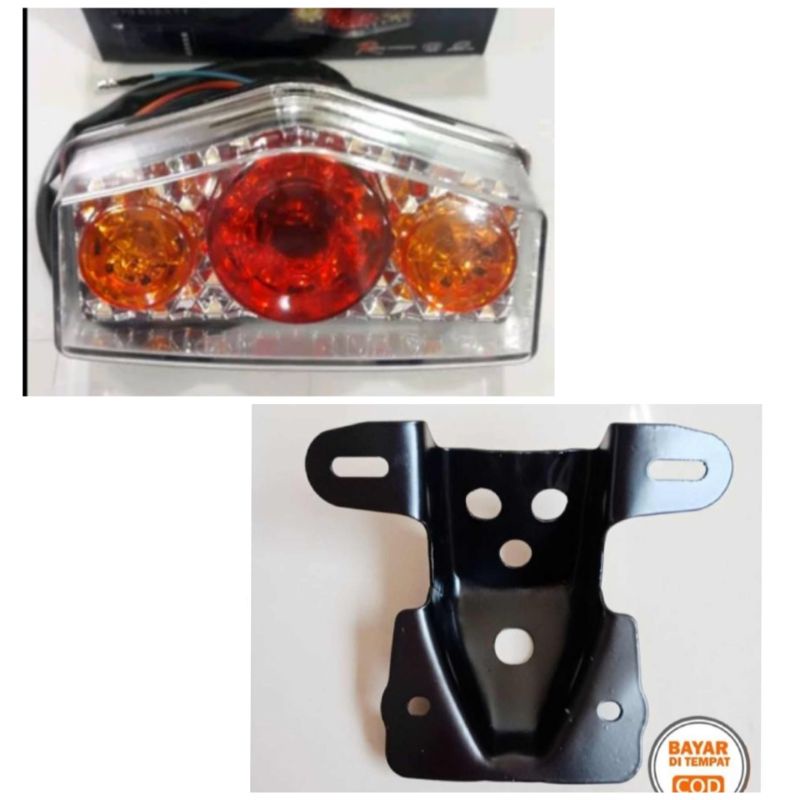 Lampu Stop Rem Stoplamp RX-King Led Plus Sen Plus Dudukan Stop