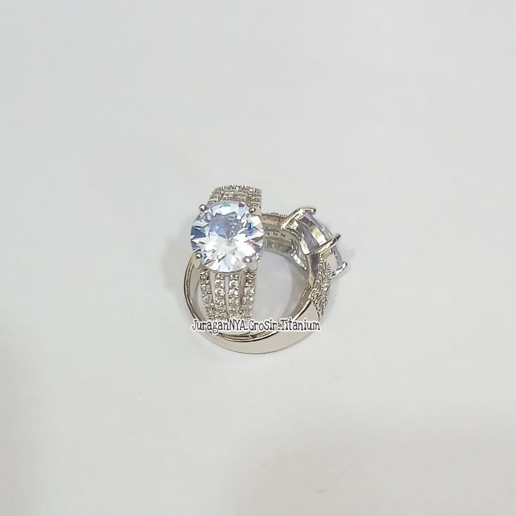 CINCIN TITANIUM SEMI BERLIAN PERHIASAN ANTI KARAT&amp;ANTI LUNTUR (EMAS KOREA)