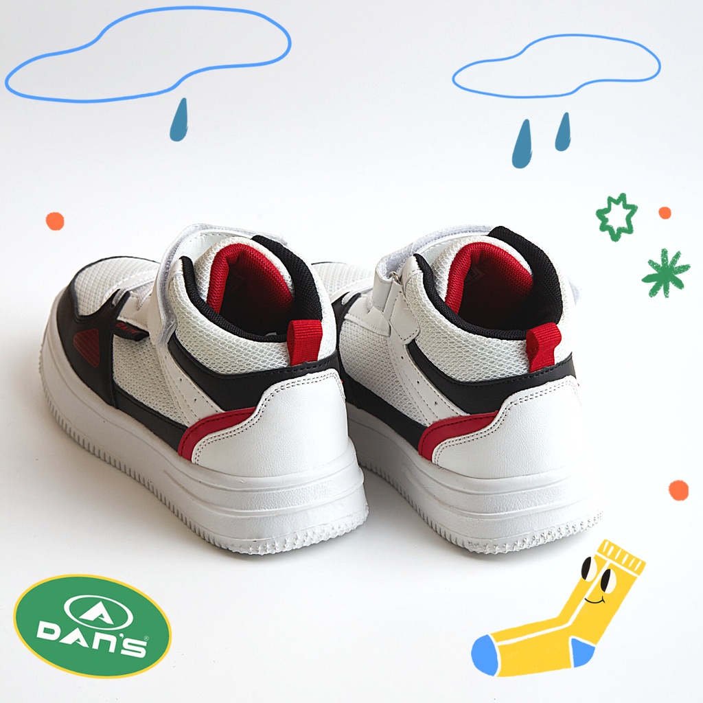 Dans Jodan Sepatu Sneakers Anak Laki-Laki - White Black