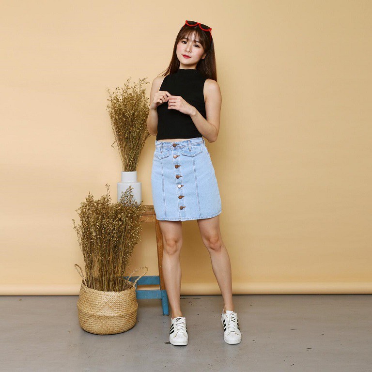 Rok Jeans Wanita | Mini Skirt | Rok Jeans Pendek Wanita Cerish Skirt