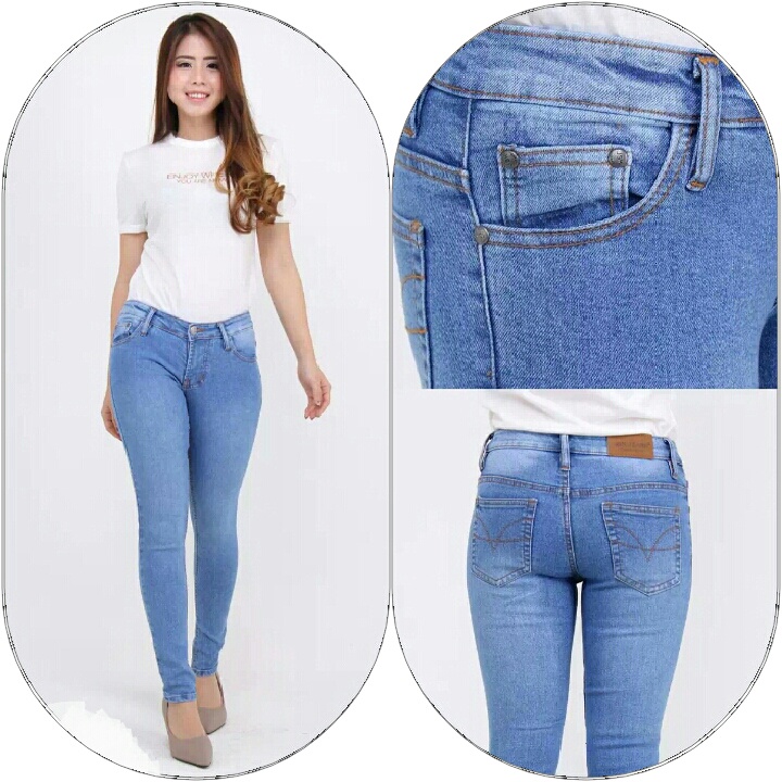 CELANA JEANS WANITA JUMBO - MODEL SKINY DENIM STREET SIZE 27 - 42 PILIHAN TERBAIK MASA KINI