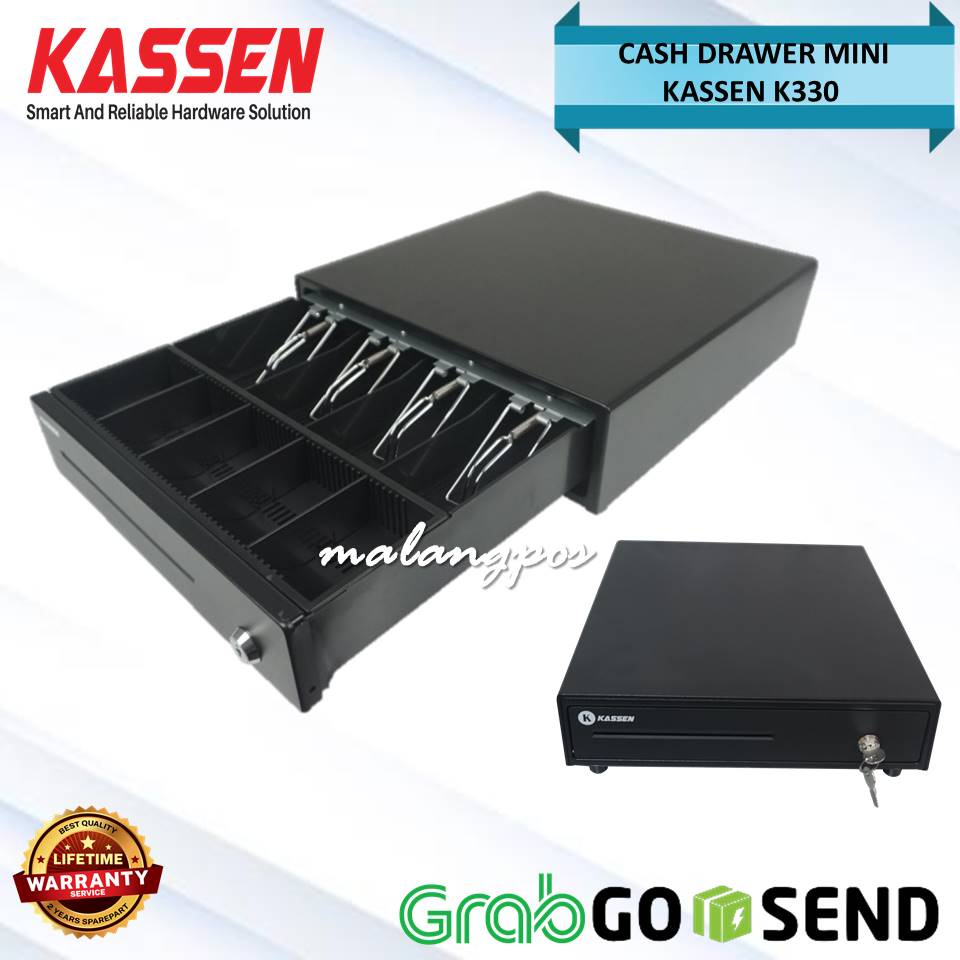 LACI UANG MINI KASSEN K330 K-330 HITAM RJ11 CASH DRAWER MINI CASH DRAWER KOTAK UANG 37X33