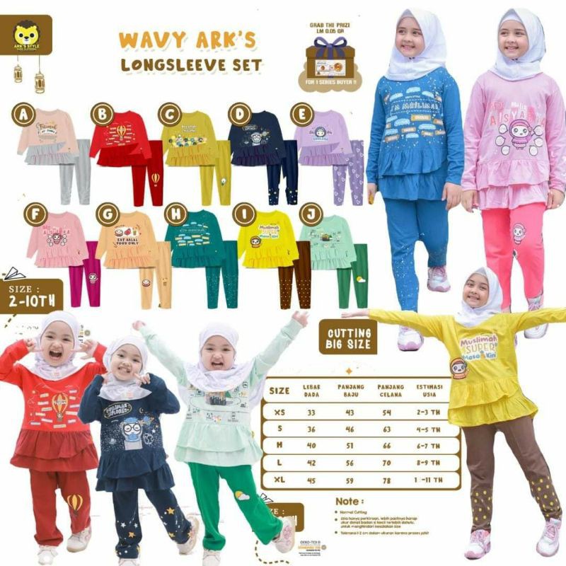 2-11TAHUN SETELAN MUSLIM ANAK WAVY TUNIK BY ARK'S / KOKO HONEST / WAVY ARKS