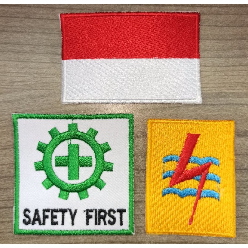 Patch bordir logo PLN safety first k3