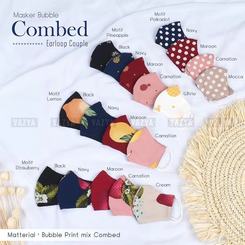 Masker Bubble Combed Earloop Couple