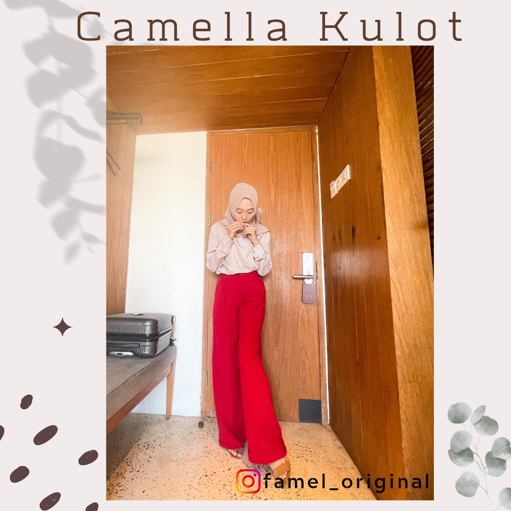 Camella Kulot MERAH | Kulot | Celana Kulot | Celana Kulot Wanita | Celana Kulot Highwaist | Highwais