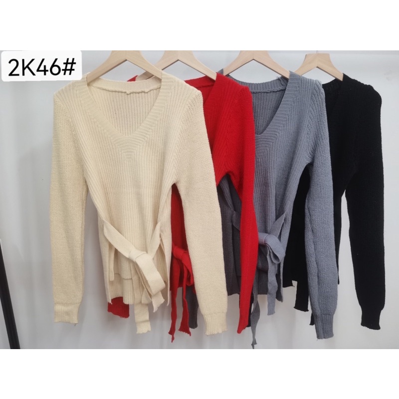 2k46 rajut knit import premium v neck tebal korean