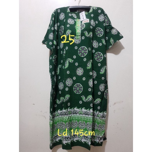 YULI - Daster kencana ungu  L5 JUMBO LD 135-150 CM PB 107 CM BATIK KU LEBEL PUTIH(KUP)-no 25