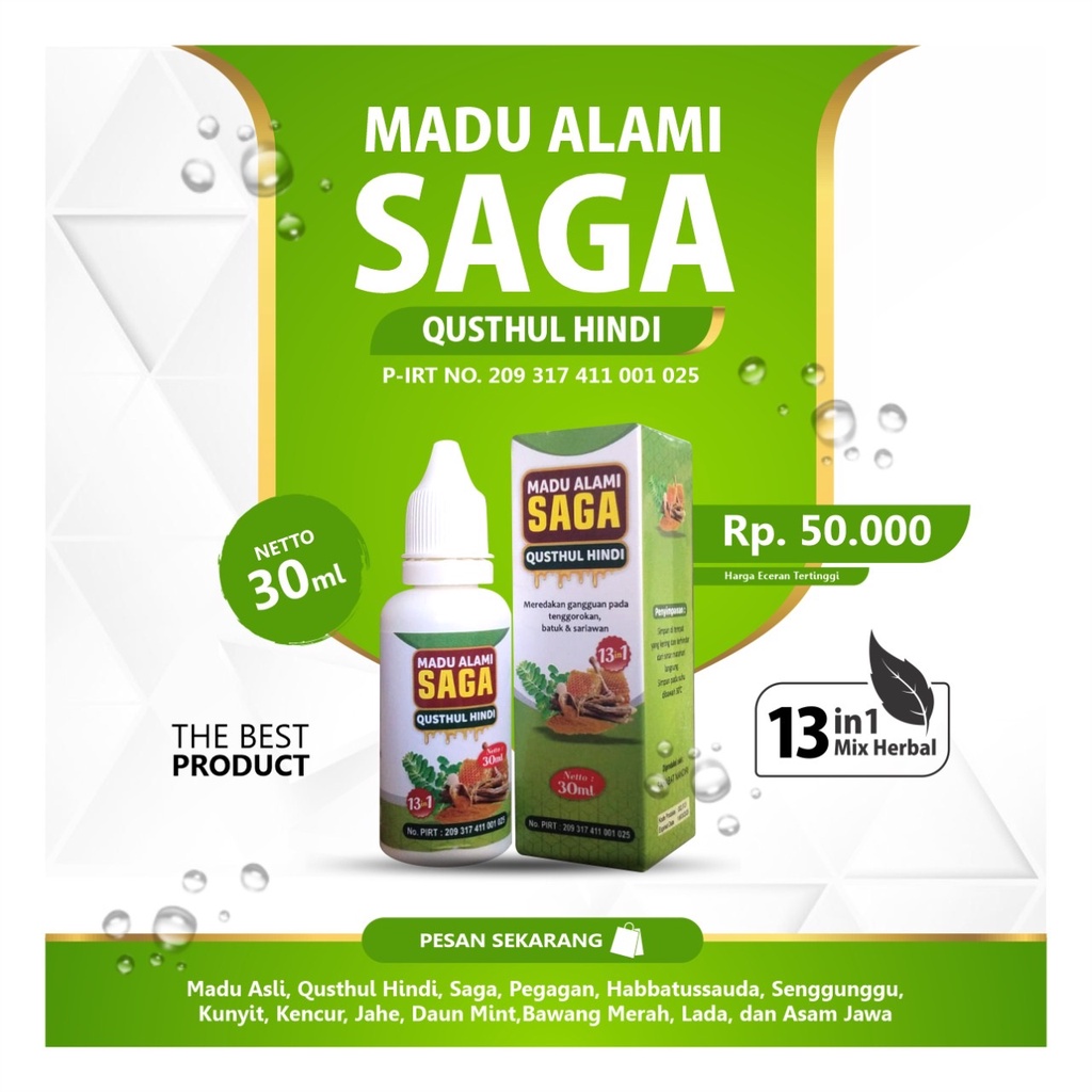 MADU SAGA QUSTHUL HINDI TETES 30 ML