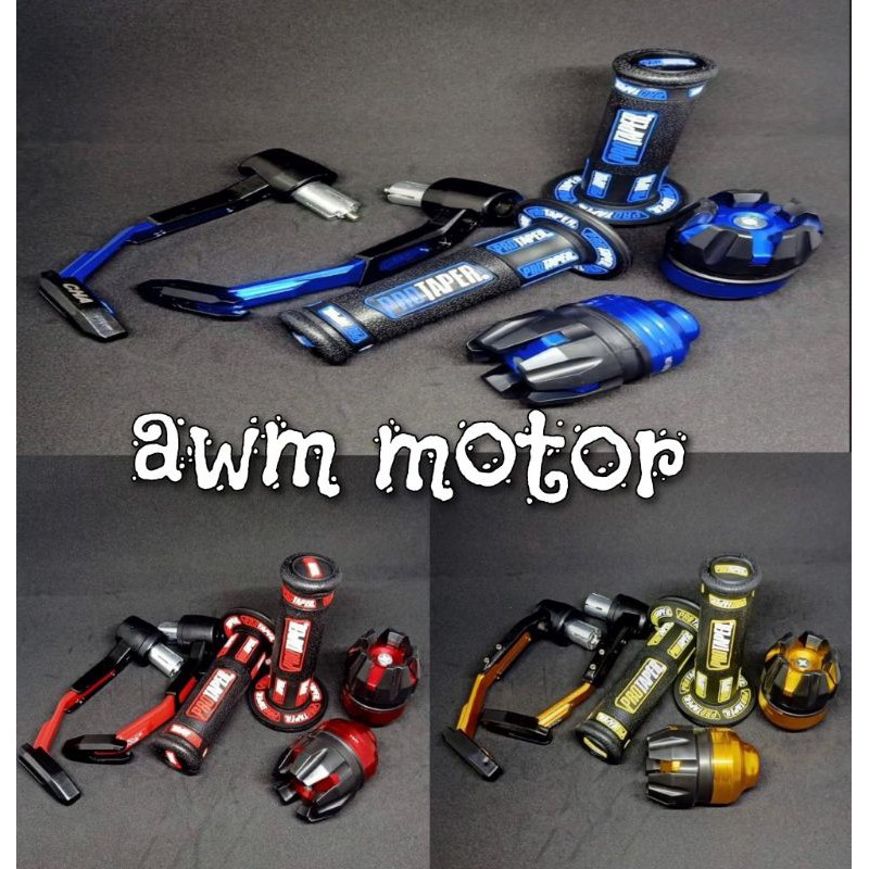 (paket 3in1) Proguard robot + handgrip protaper warnu + Jalu as roda depan universal motor