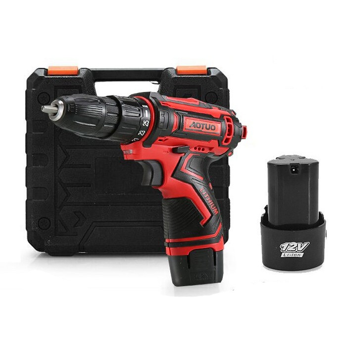 [ COD ] Mesin bor 12V Aotuo Bor Listrik Cordless Lithium Battery Rechargeable 12V